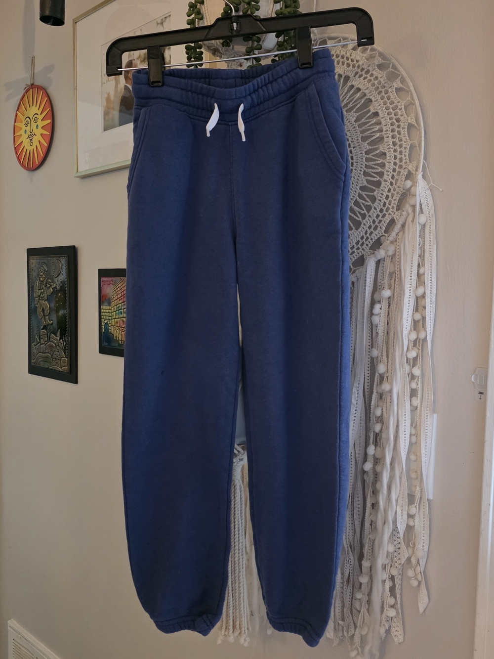 Old Navy Boys Navy Blue Drawstring Jogger Sweatpants - Medium (8)